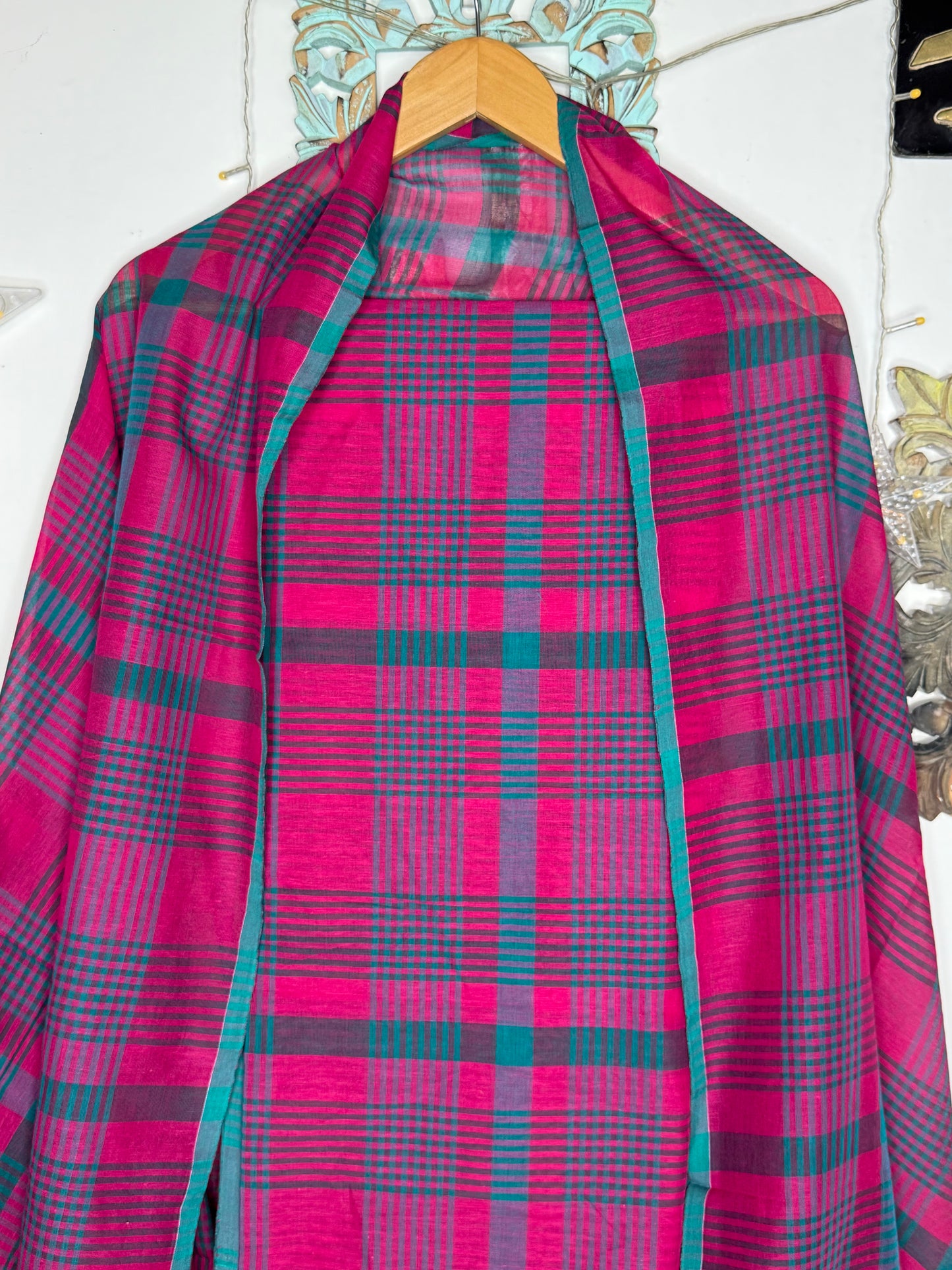 Jamdani Cotton Checks Suit Set