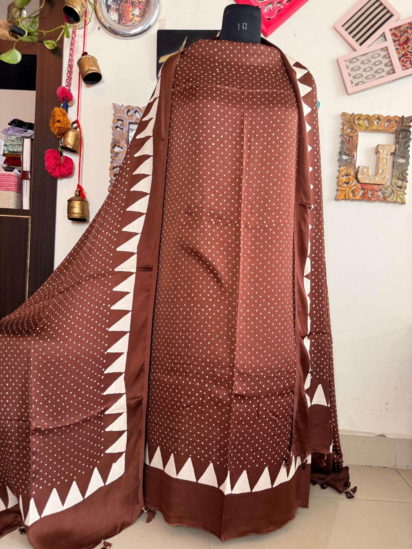 Modal Silk Polka Dot Full Suit Set