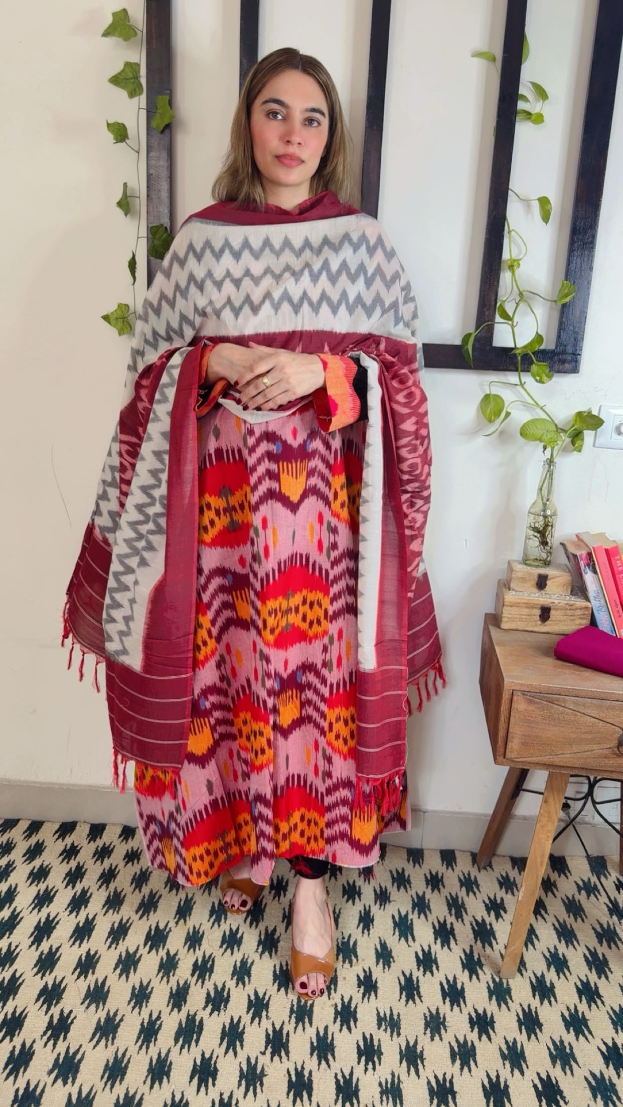 Uzbek Ikkat Handloom 3-Piece Set ✨