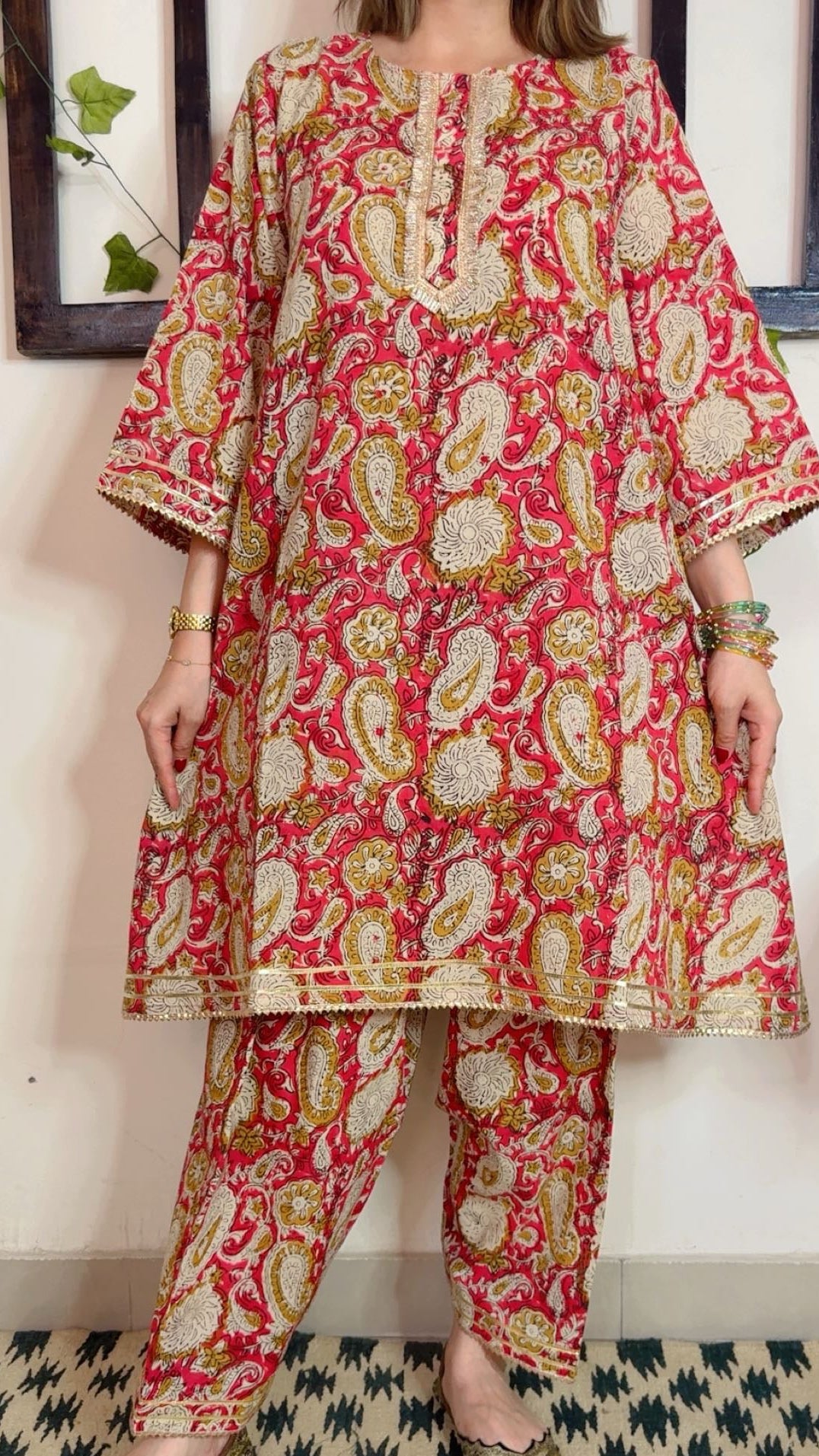 Handblock Kalamkari Cotton Suit ✨