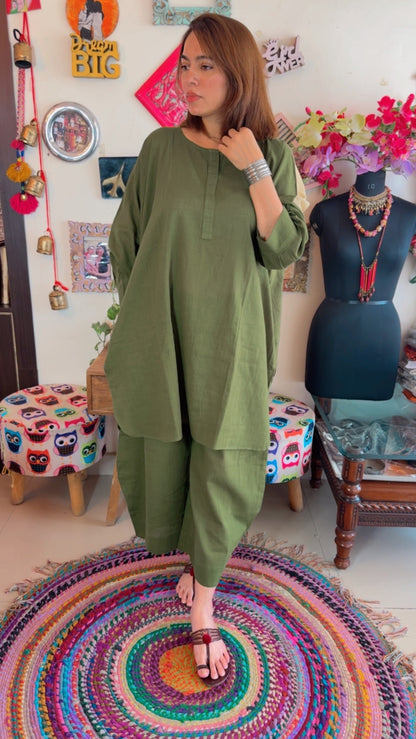 Cotton Linen Boxy Fit Co-ord Set