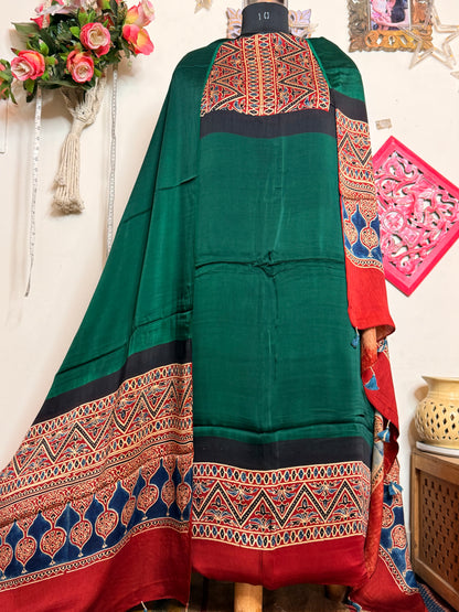Modal Silk Designer Ajrakh Suit Set