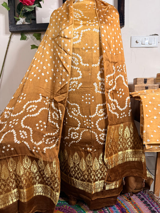 Bandhej Modal Silk Full Suit – Handcrafted Elegance ✨