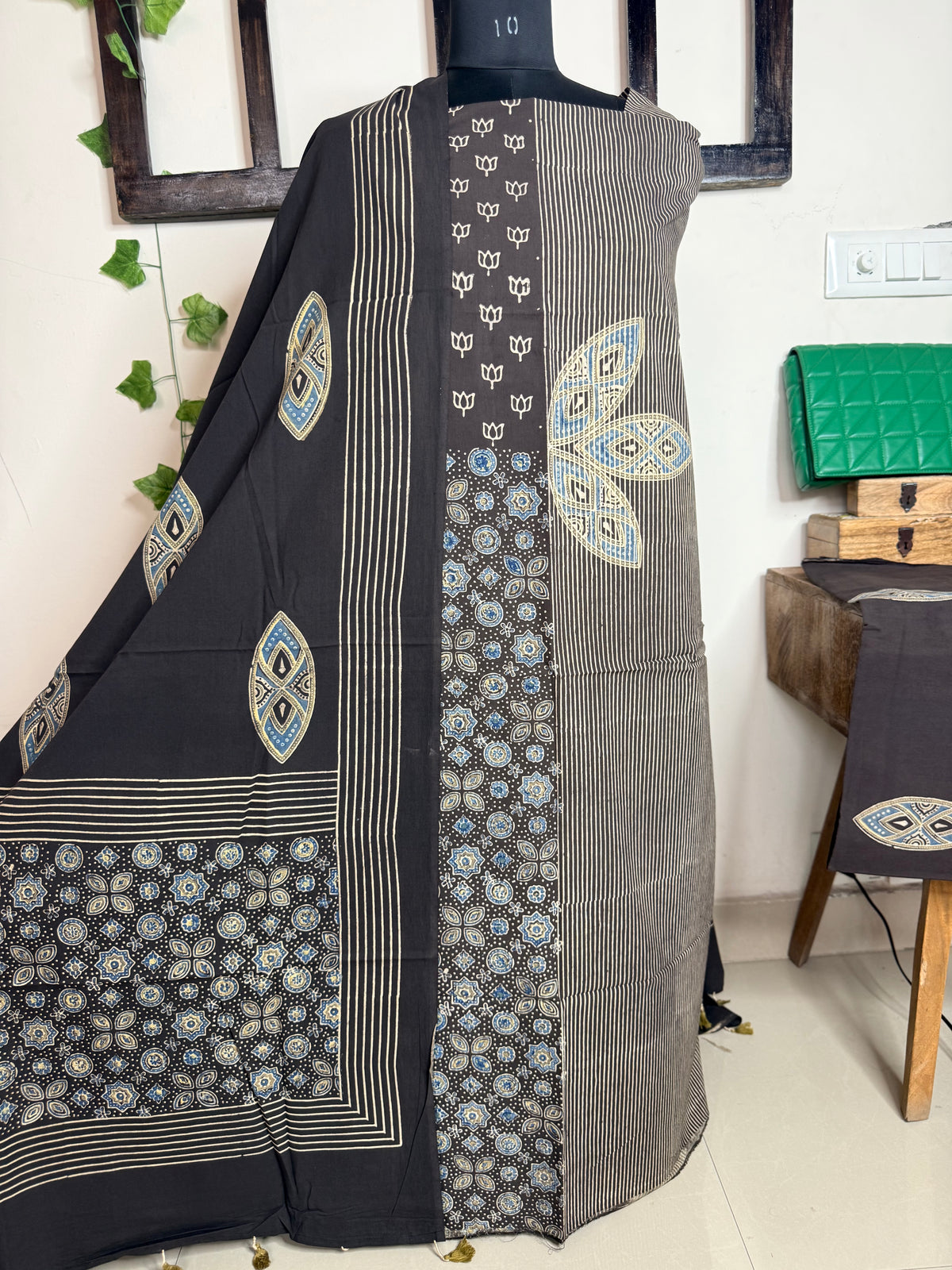 Elegant Taj Cotton Ajrakh 3-piece suit