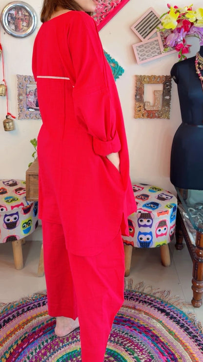 Cotton Linen Boxy Fit Co-ord Set