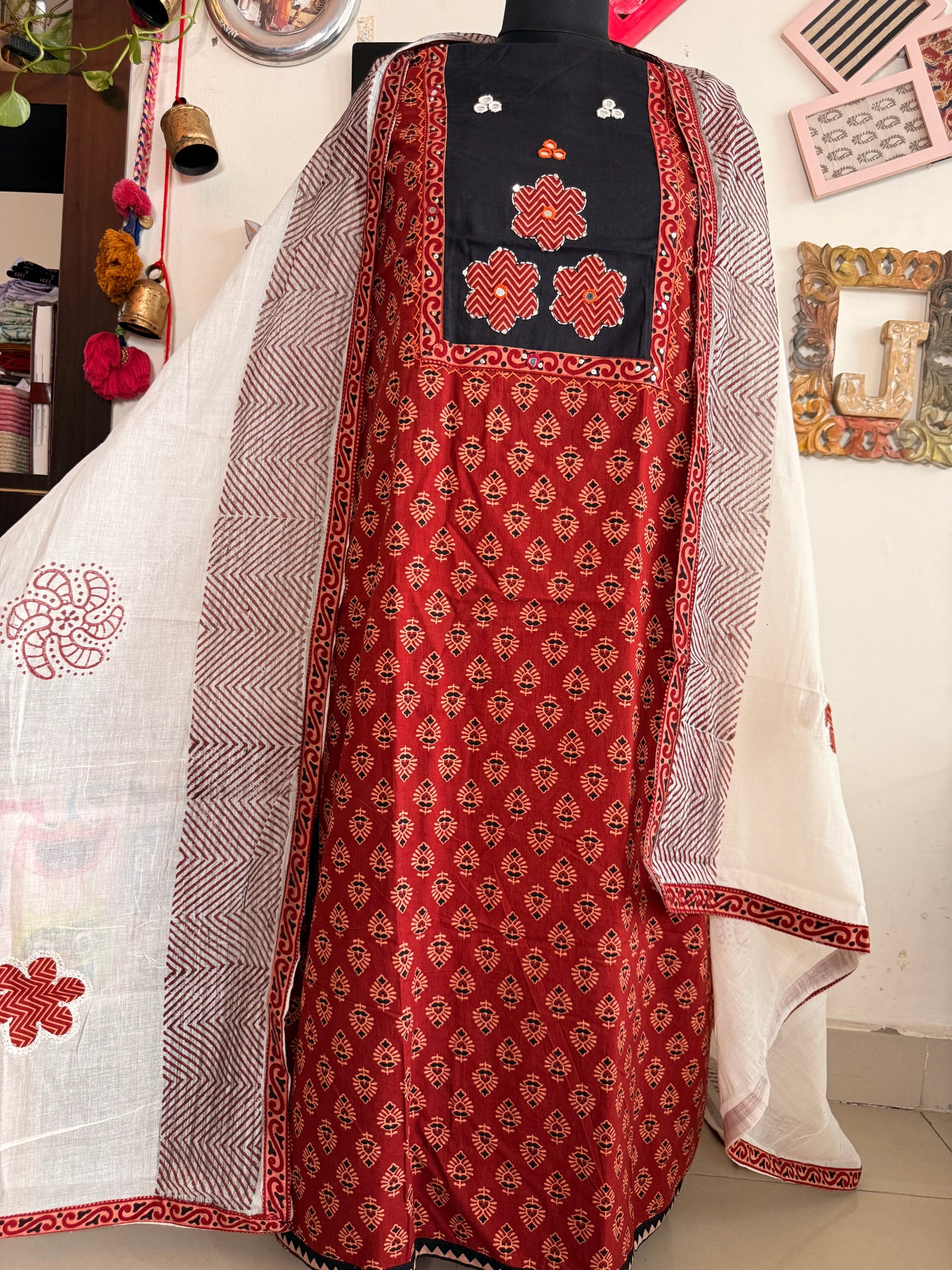 Cotton ajrakh suit