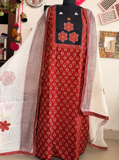 Cotton ajrakh suit
