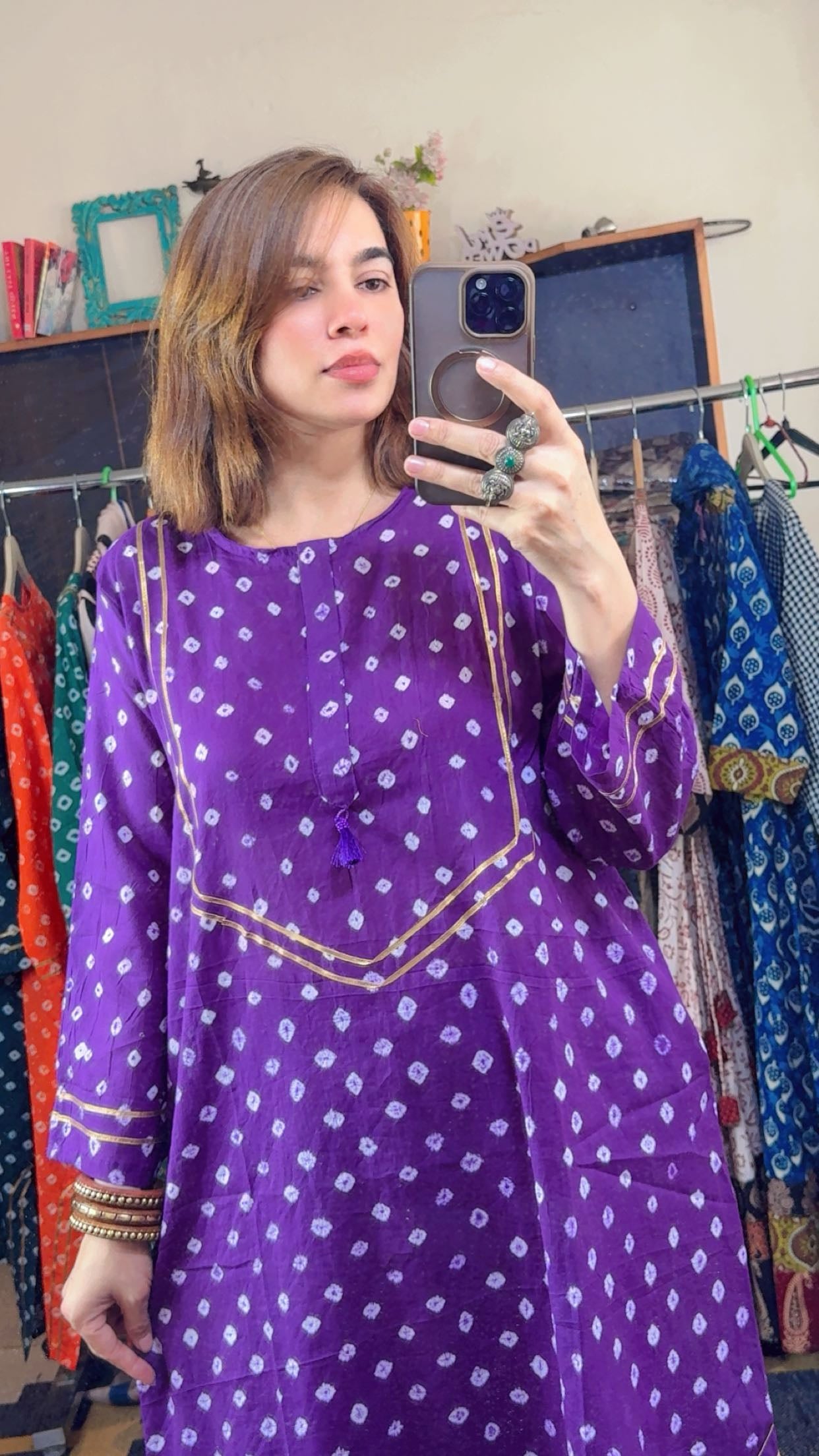 Handbandhni Mul Cotton Stitch Collection with Gota Detailing