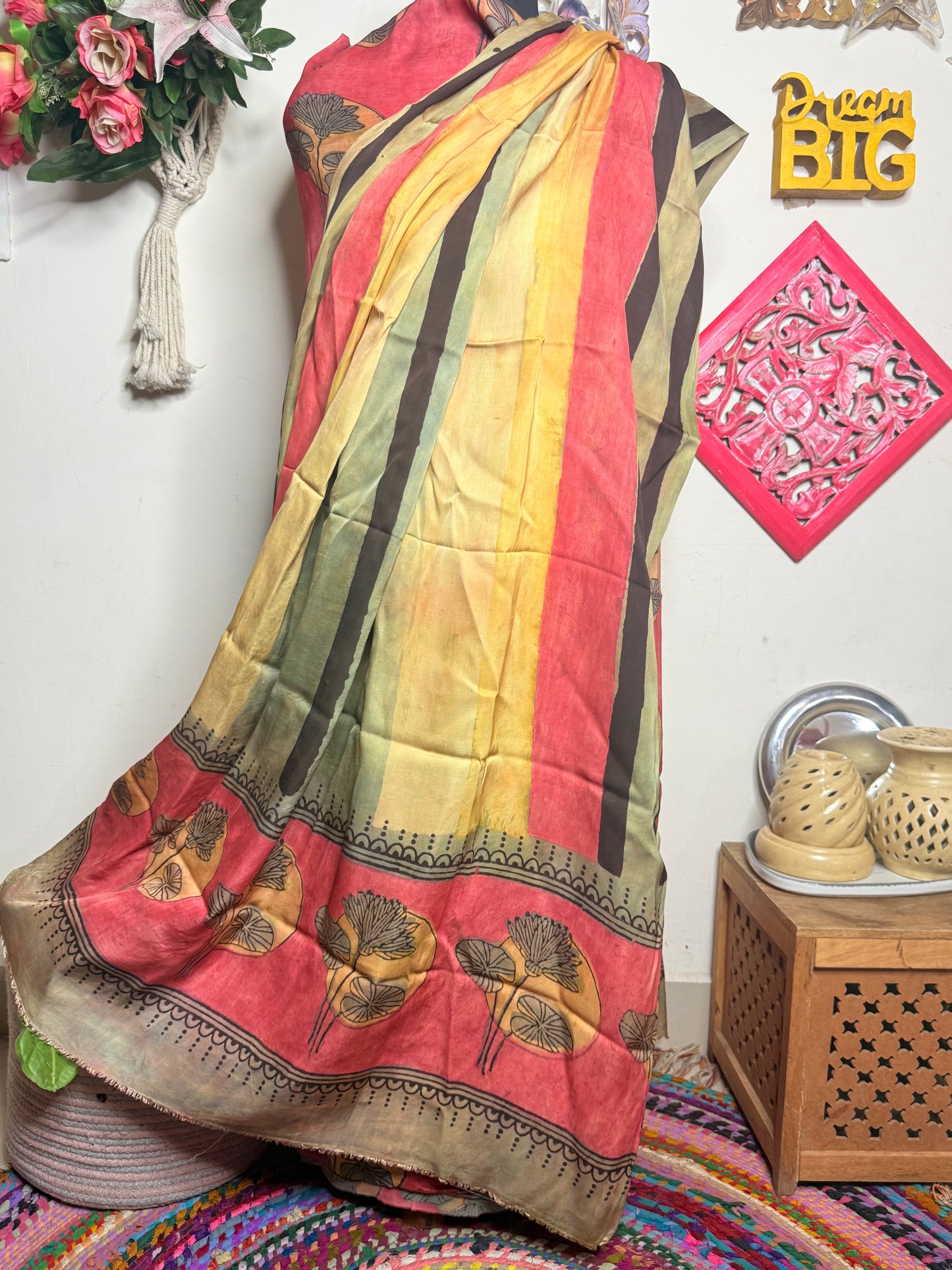 🌿 Modal Tussar Pomegranate Suit Set
