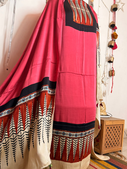 Modal Silk Designer Ajrakh Suit Set