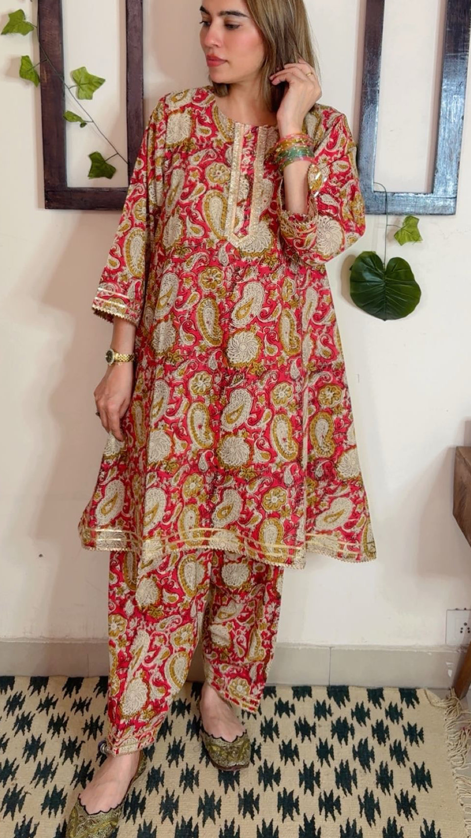 Handblock Kalamkari Cotton Suit ✨