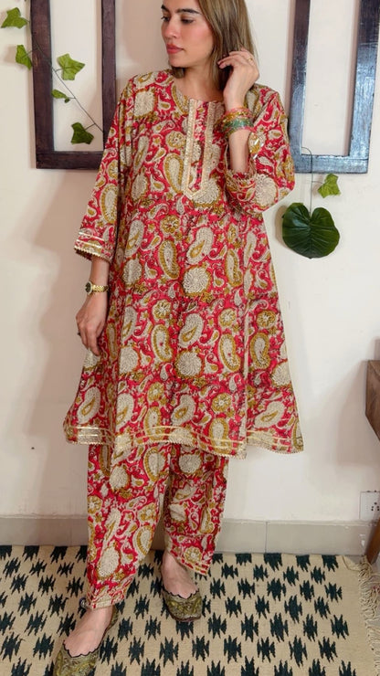 Handblock Kalamkari Cotton Suit ✨