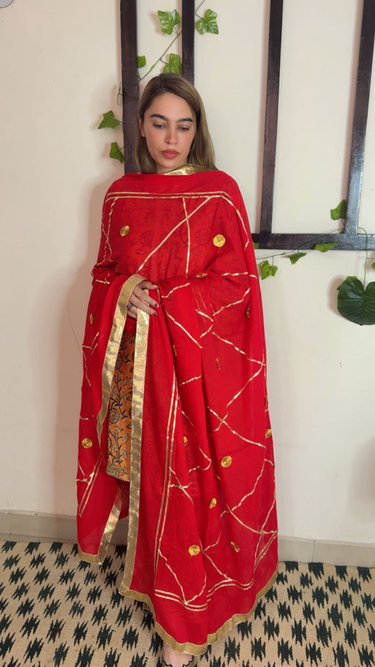 Heavy Gotta Festive Dupatta ✨Red colour