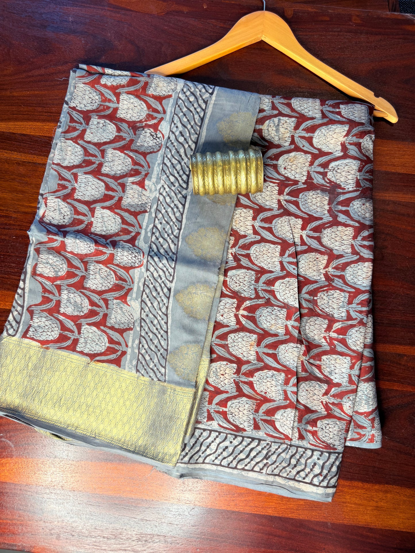 Modal Silk Full Suit with Kalamkari & Jhota Art (Handmade)