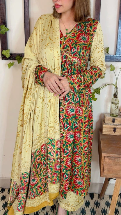Premium Kalamkari Modal Silk Stitch Suit ✨