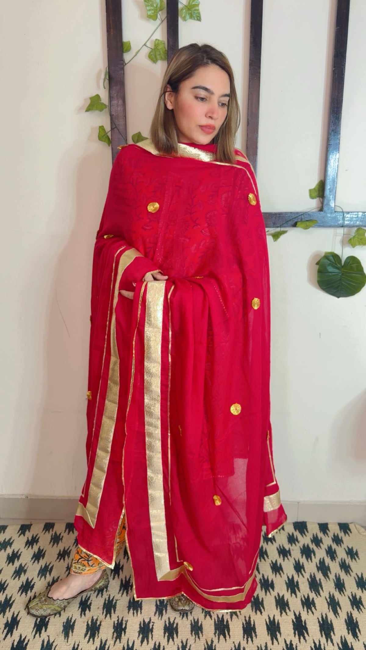 Heavy Gotta Festive Dupatta ✨Red colour