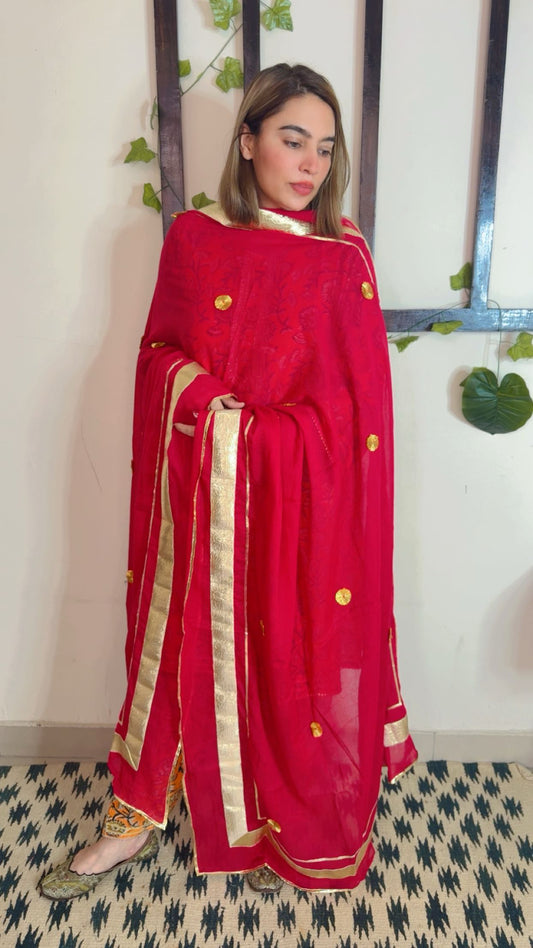 Heavy Gotta Festive Dupatta ✨Red colour