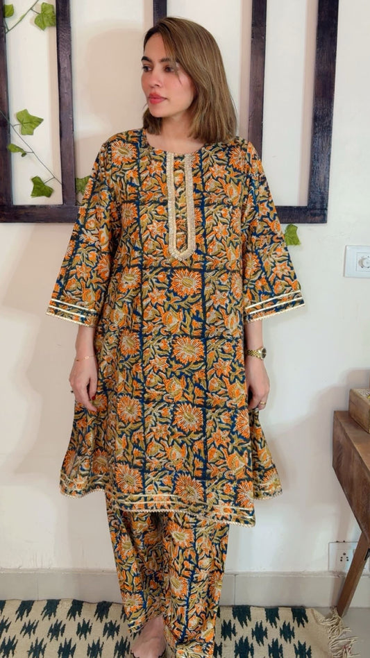 Handblock Kalamkari Cotton Suit ✨