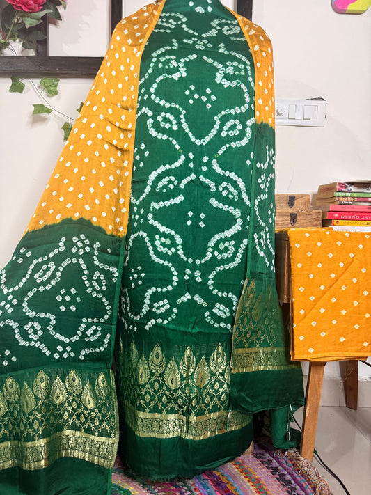 Bandhej Modal Silk Full Suit – Handcrafted Elegance✨