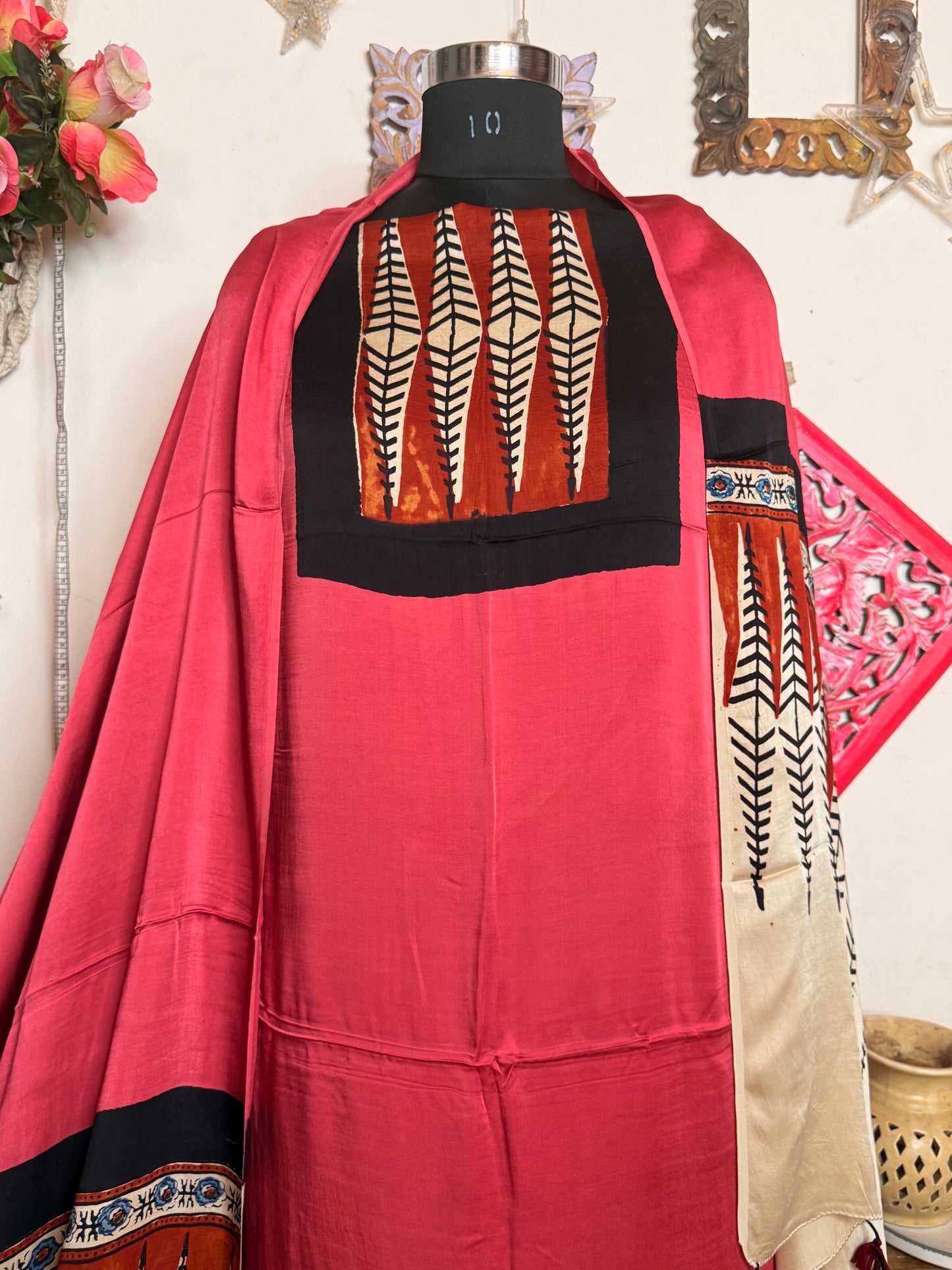Modal Silk Designer Ajrakh Suit Set