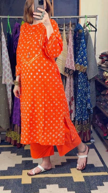 Handbandhni Mul Cotton Stitch Collection with Gota Detailing