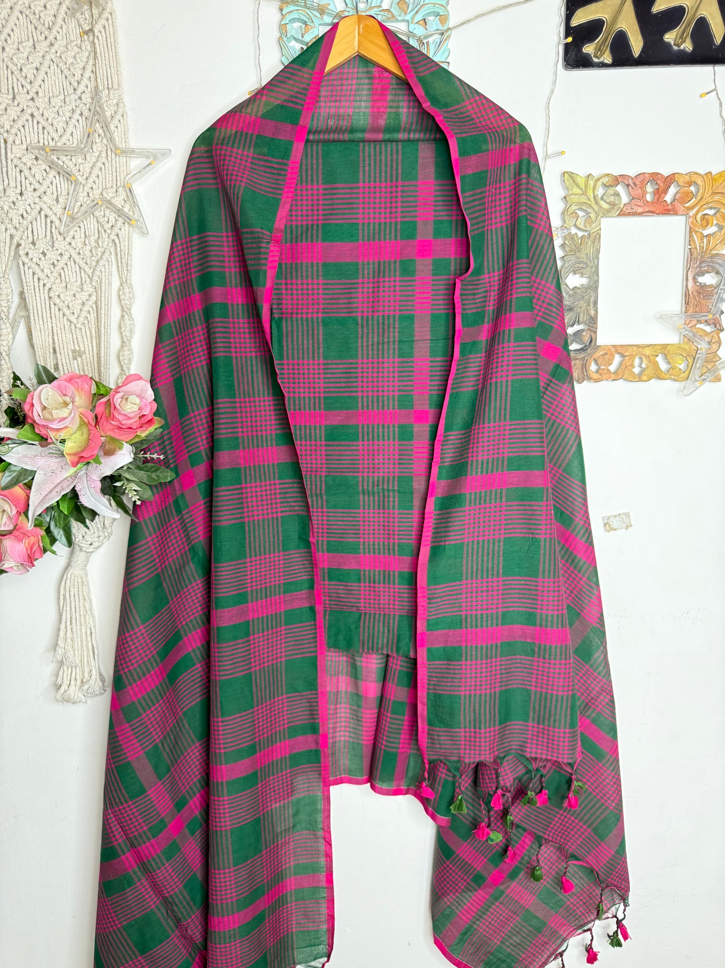 Jamdani Cotton Checks Suit Set