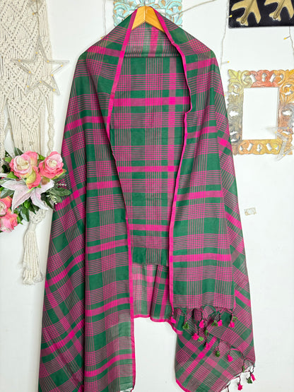 Jamdani Cotton Checks Suit Set