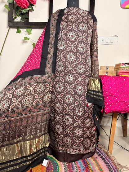 Bandhej Modal Silk Full Suit – Handcrafted Elegance✨