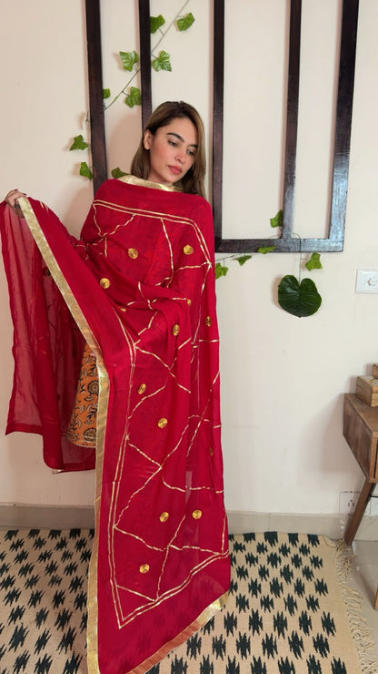 Heavy Gotta Festive Dupatta ✨Deep Red color