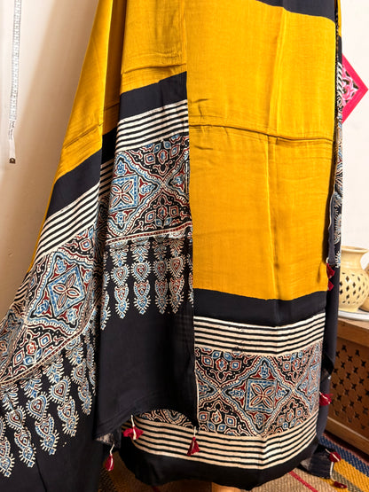 Modal Silk Designer Ajrakh Suit Set