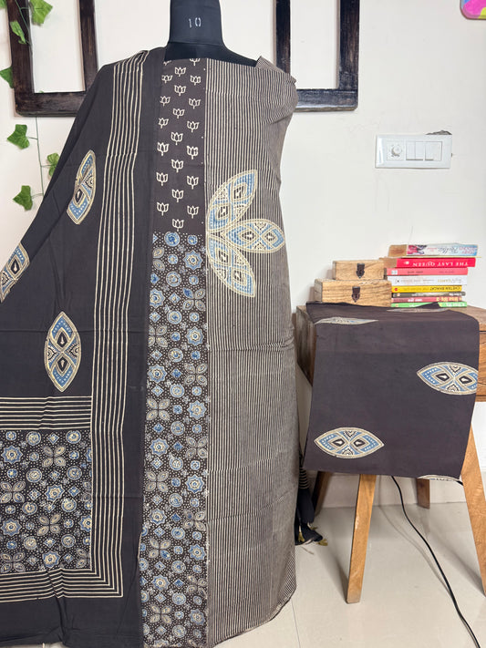 Elegant Taj Cotton Ajrakh 3-piece suit