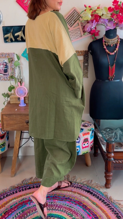 Cotton Linen Boxy Fit Co-ord Set