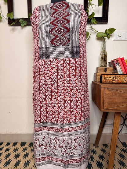 Premium Bagh Crepe Unstitched Kurta ✨