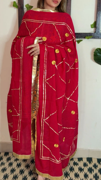 Heavy Gotta Festive Dupatta ✨Deep Red color
