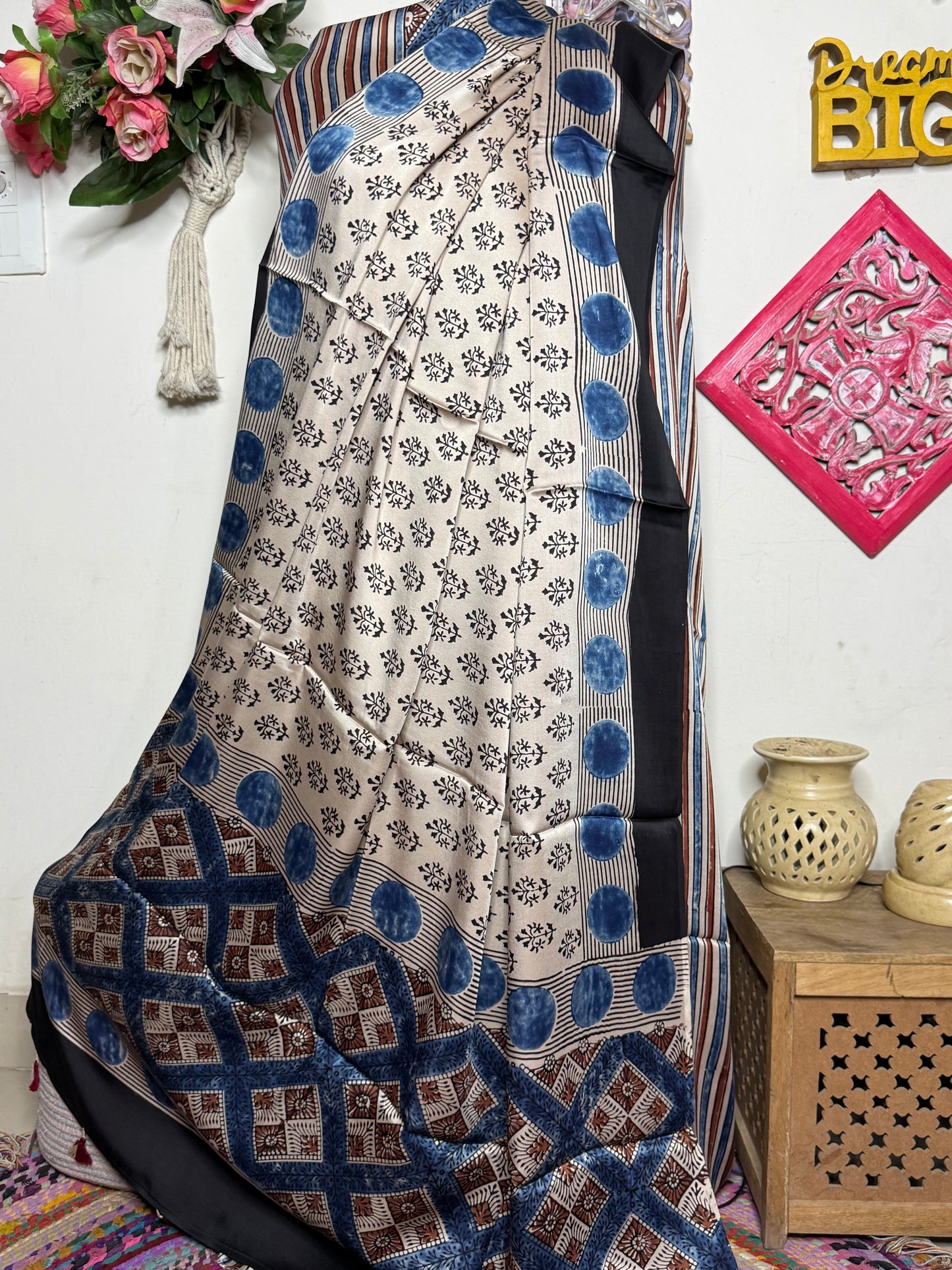 🌿 Ajrakh Handblock Modal Suit Set with Dupatta
