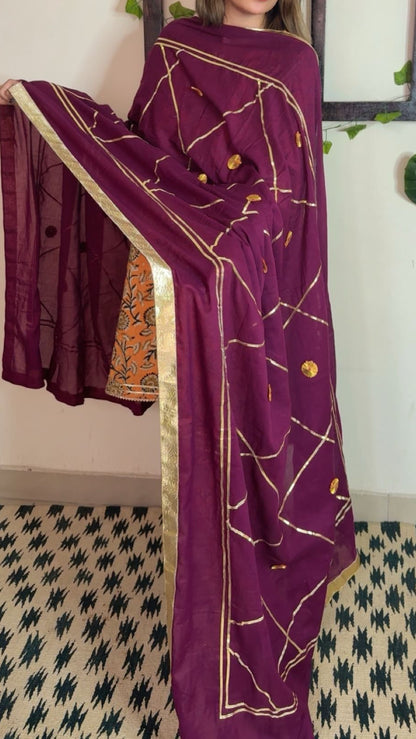 Heavy Gotta Festive Dupatta ✨ Purple color