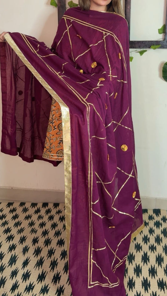 Heavy Gotta Festive Dupatta ✨ Purple color