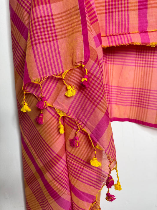 Jamdani Cotton Checks Suit Set