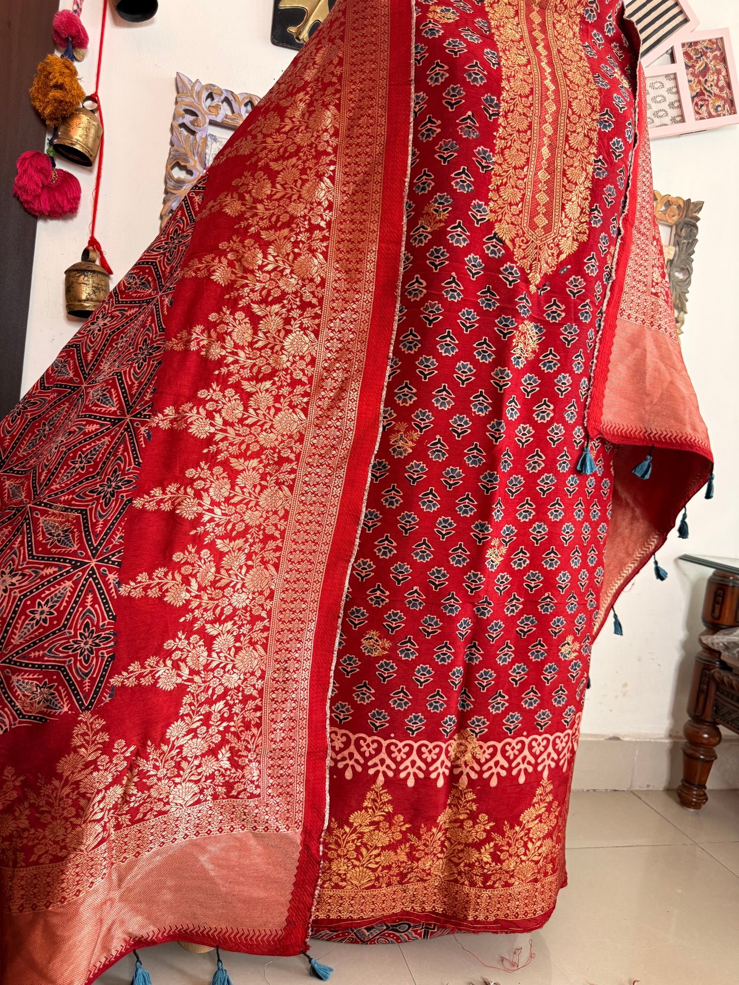 Dola Silk Ajrakh Suit
