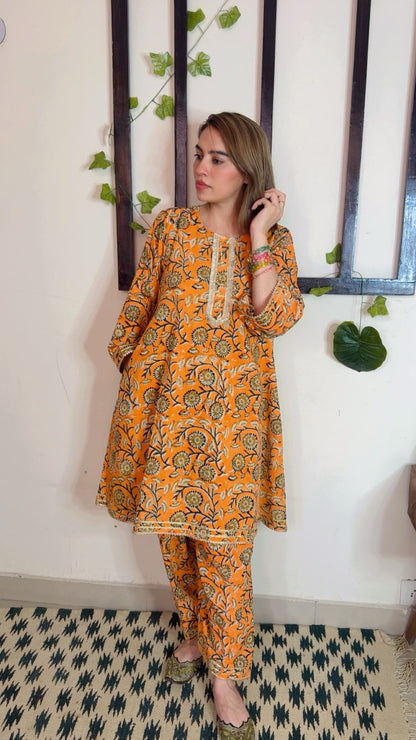 Handblock Kalamkari Cotton Suit ✨