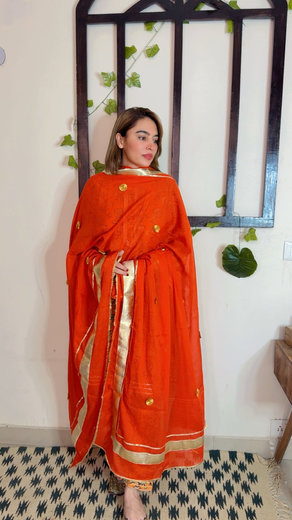 Heavy Gotta Festive Dupatta ✨ Orange color