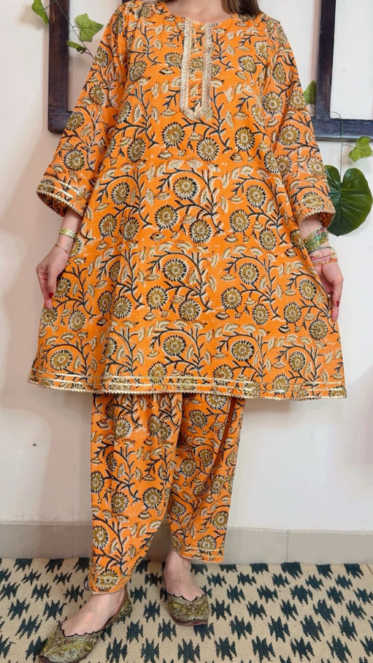 Handblock Kalamkari Cotton Suit ✨