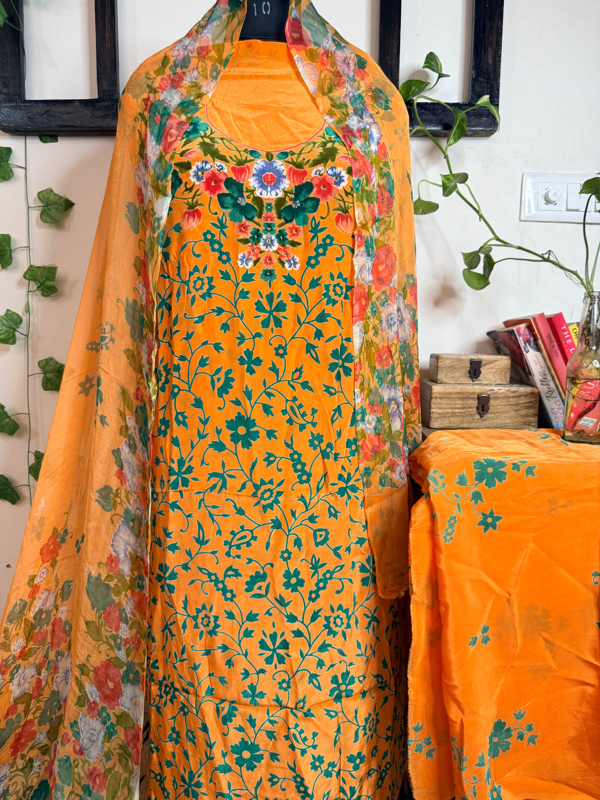 Natural Pure Crape Full Suit with Premium Chiffon Dupatta