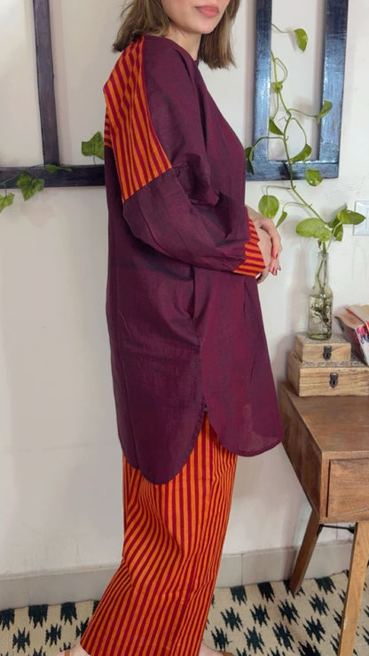 Handloom Cotton Boxy Style Cord Set