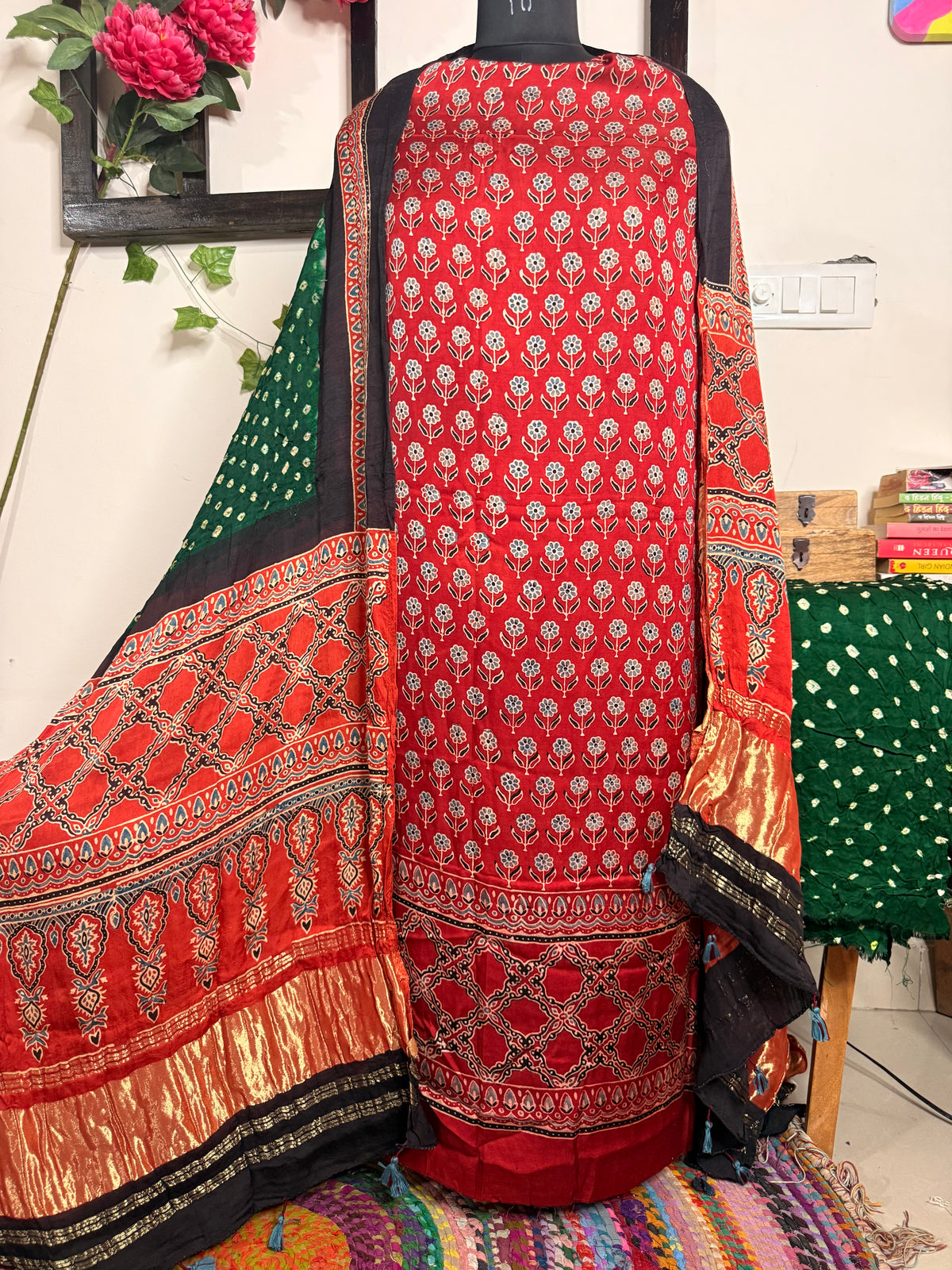 Bandhej Modal Silk Full Suit – Handcrafted Elegance✨