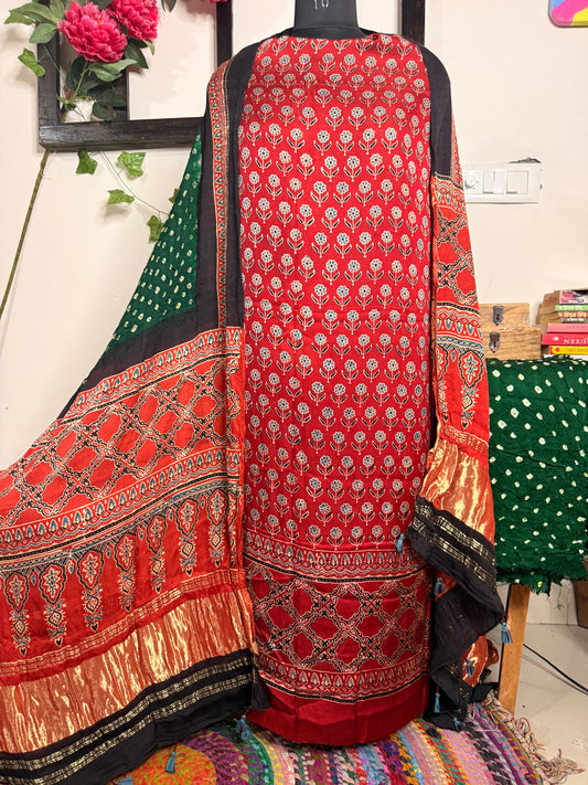 Bandhej Modal Silk Full Suit – Handcrafted Elegance✨