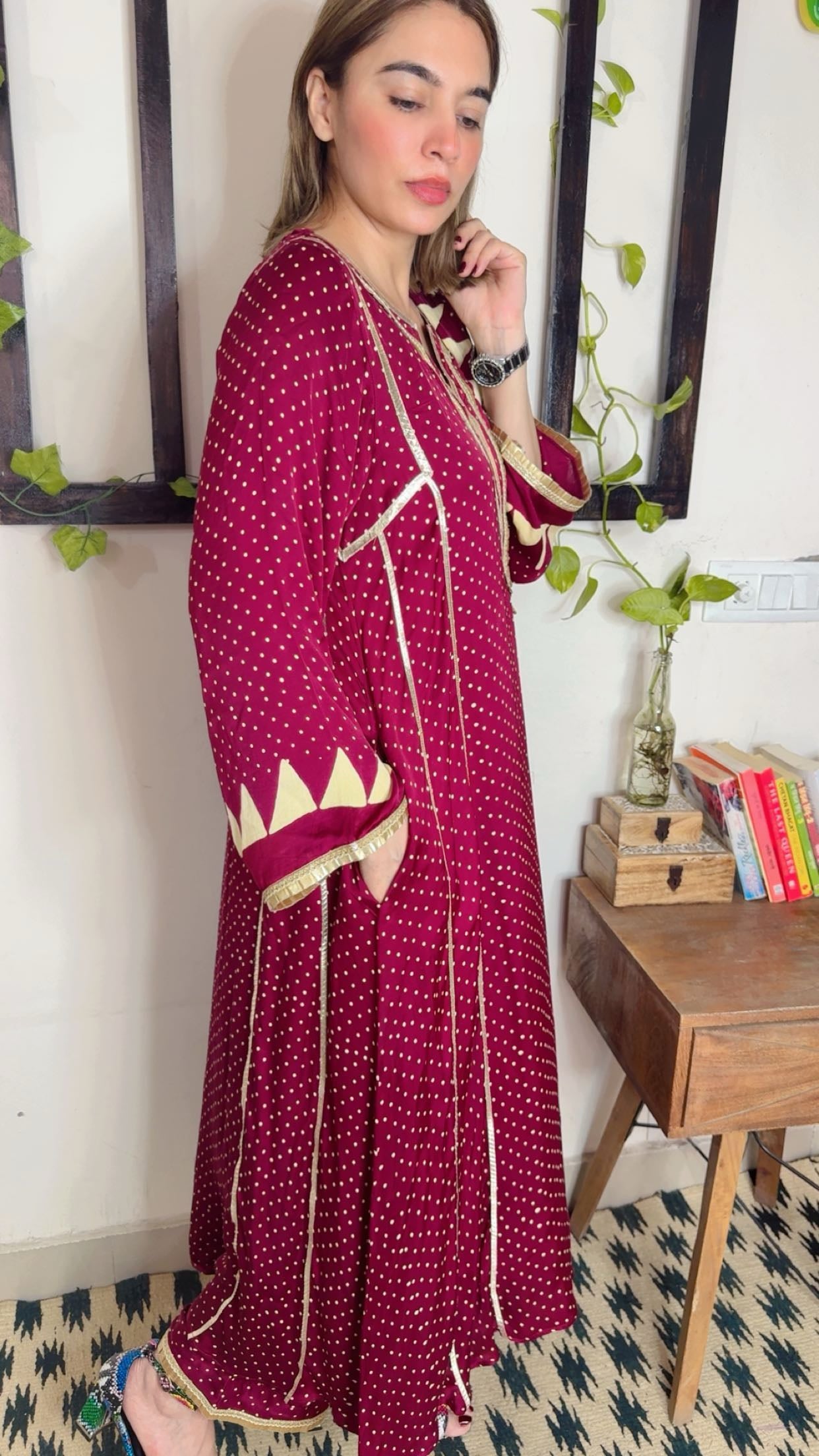 Modal Silk Stitch Suit with Heavy Gota Detailing