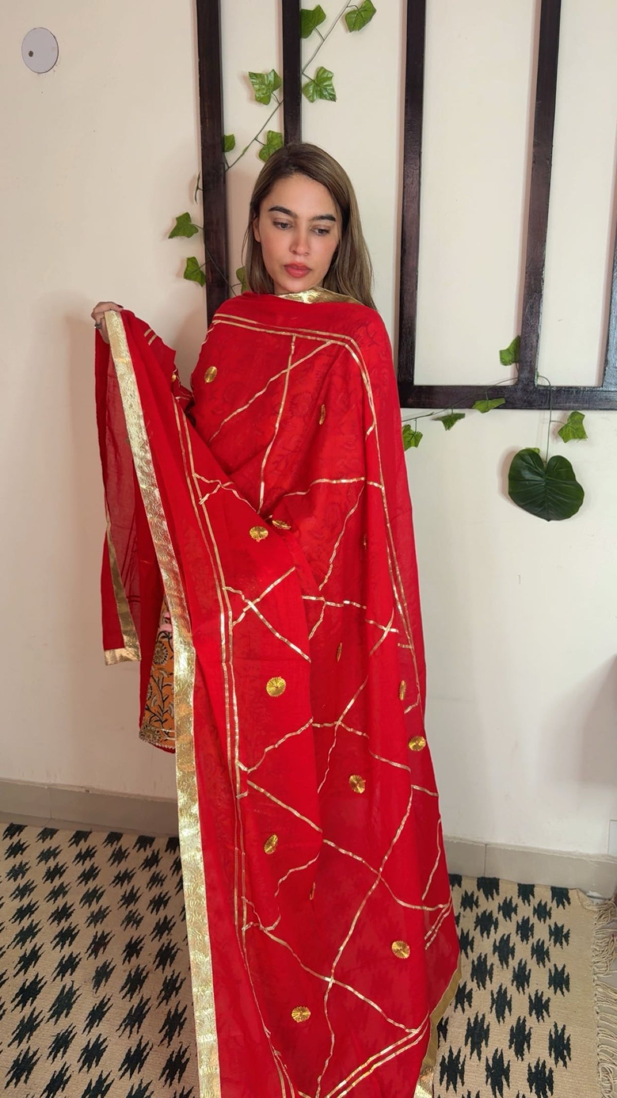Heavy Gotta Festive Dupatta ✨Red colour