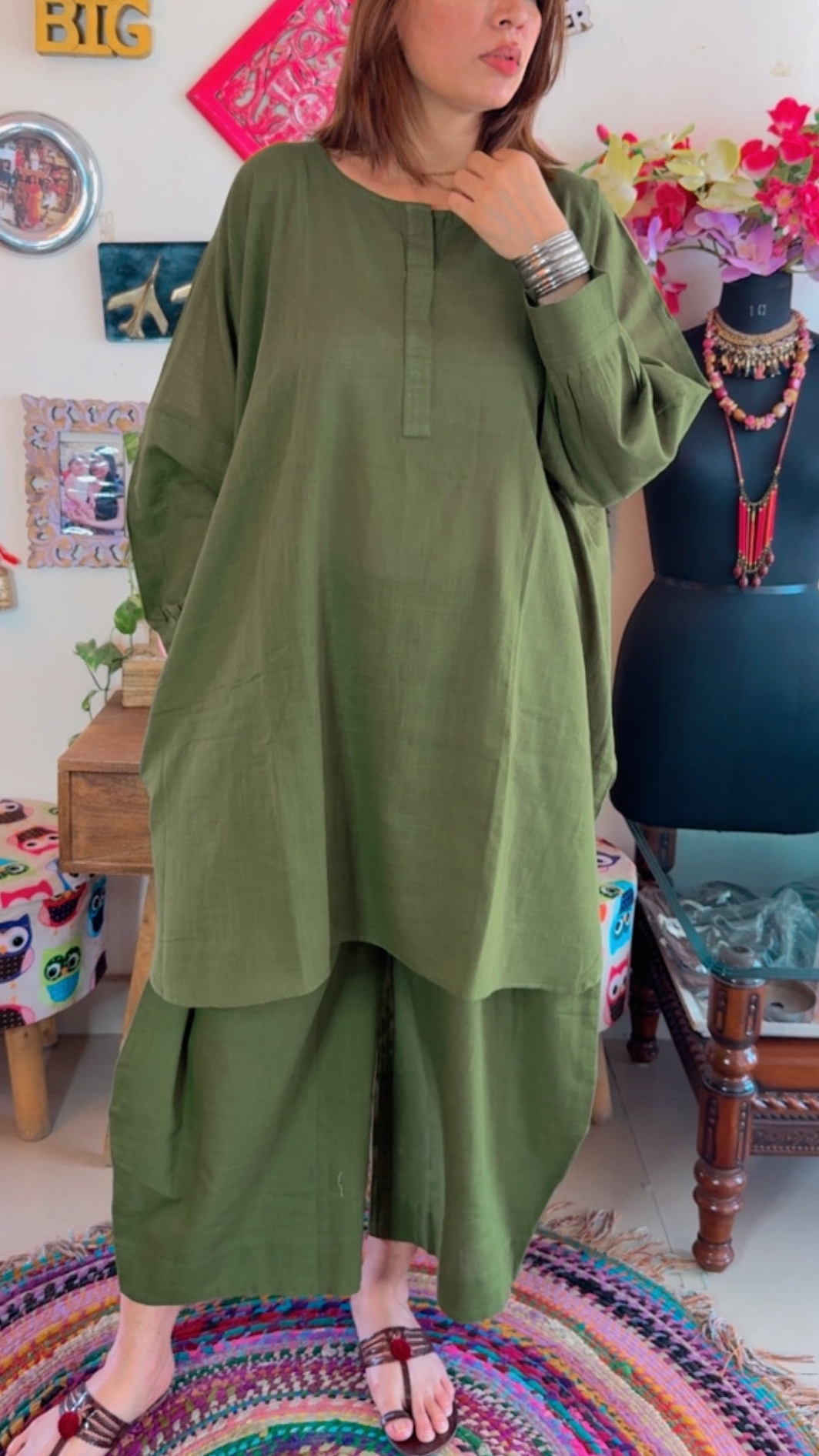 Cotton Linen Boxy Fit Co-ord Set