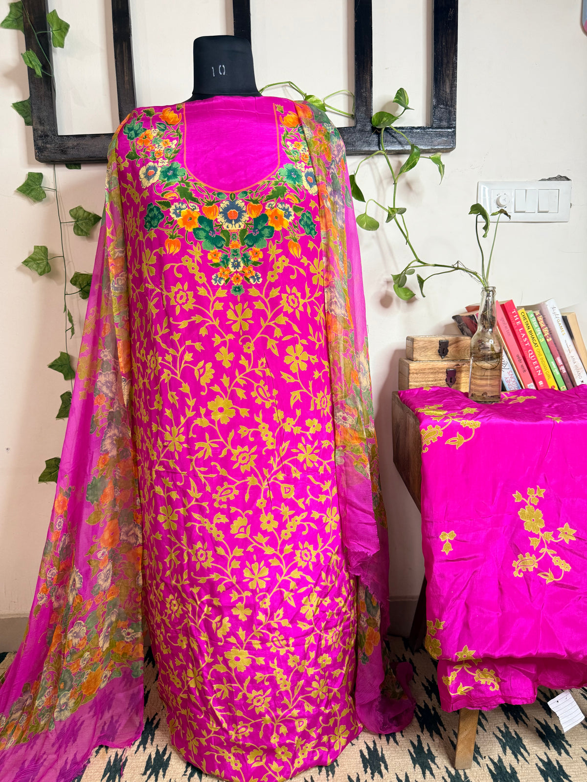 Natural Pure Crape Full Suit with Premium Chiffon Dupatta
